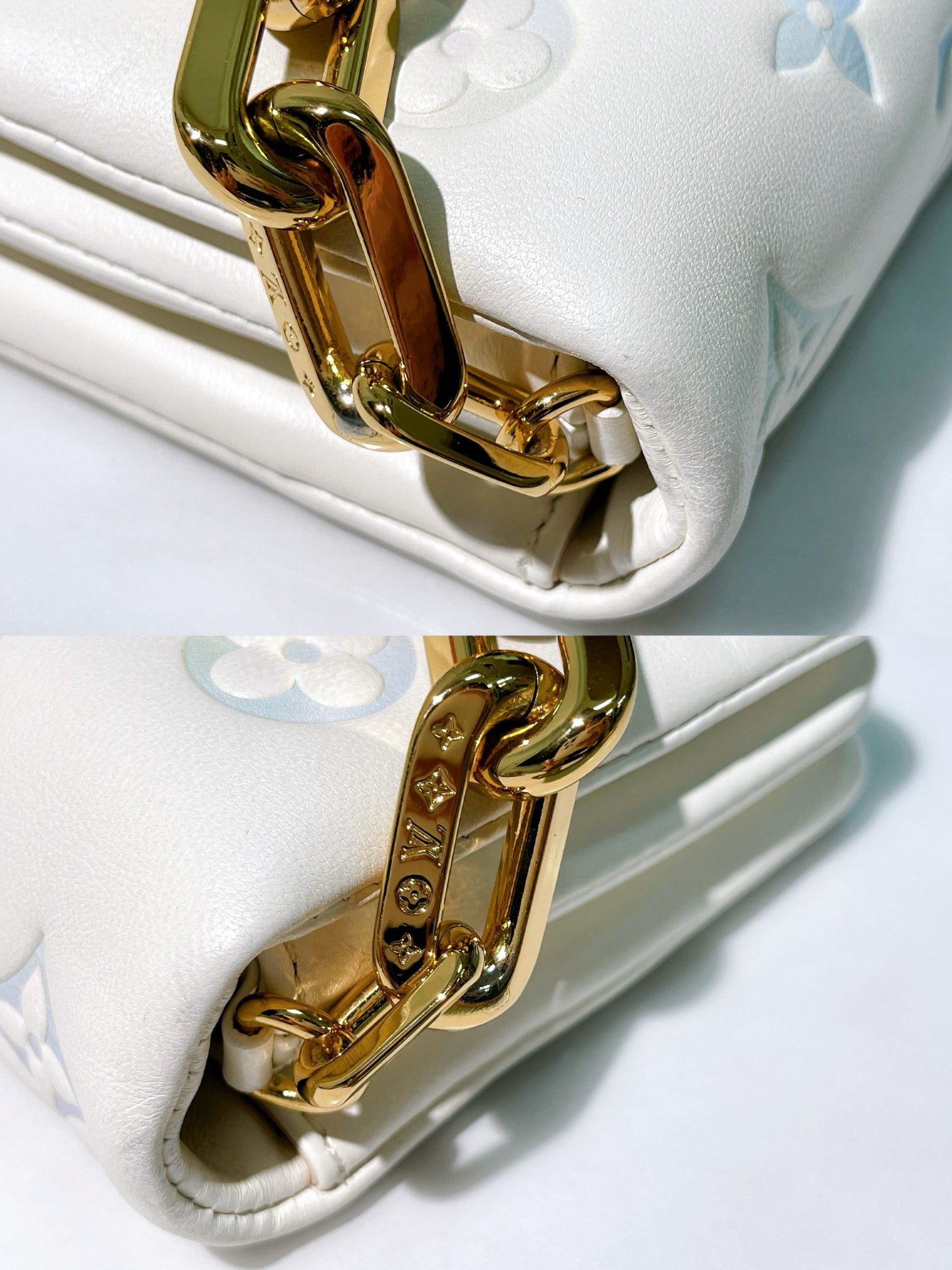 LV MINI COUSSIN, White/Gold