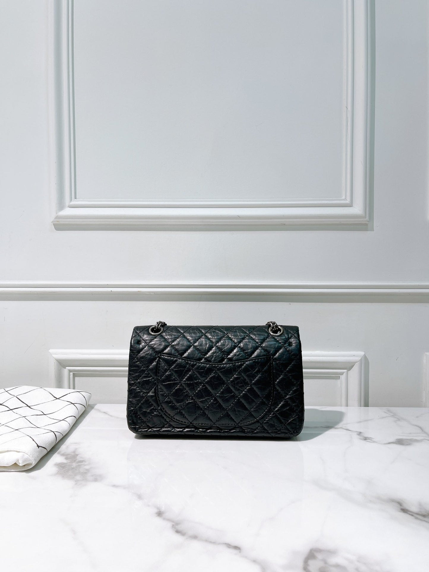 CHANEL SMALL 2.55 HANDBAG, Black/Silver