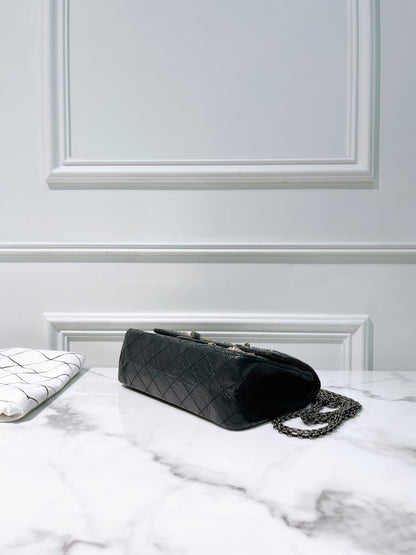 CHANEL SMALL 2.55 HANDBAG, Black/Silver