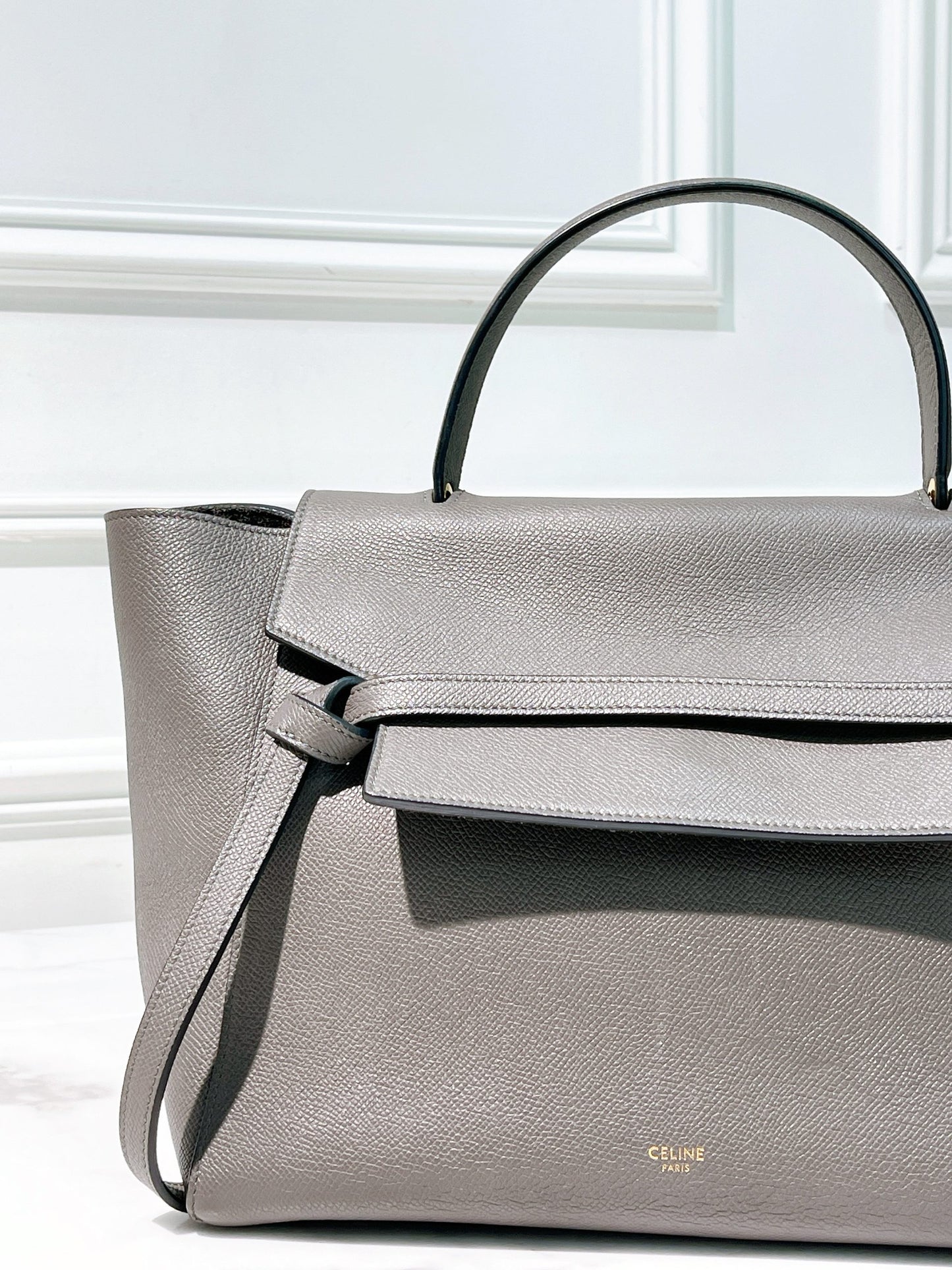 CELINE MINI BELT BAG, Grey/Gold