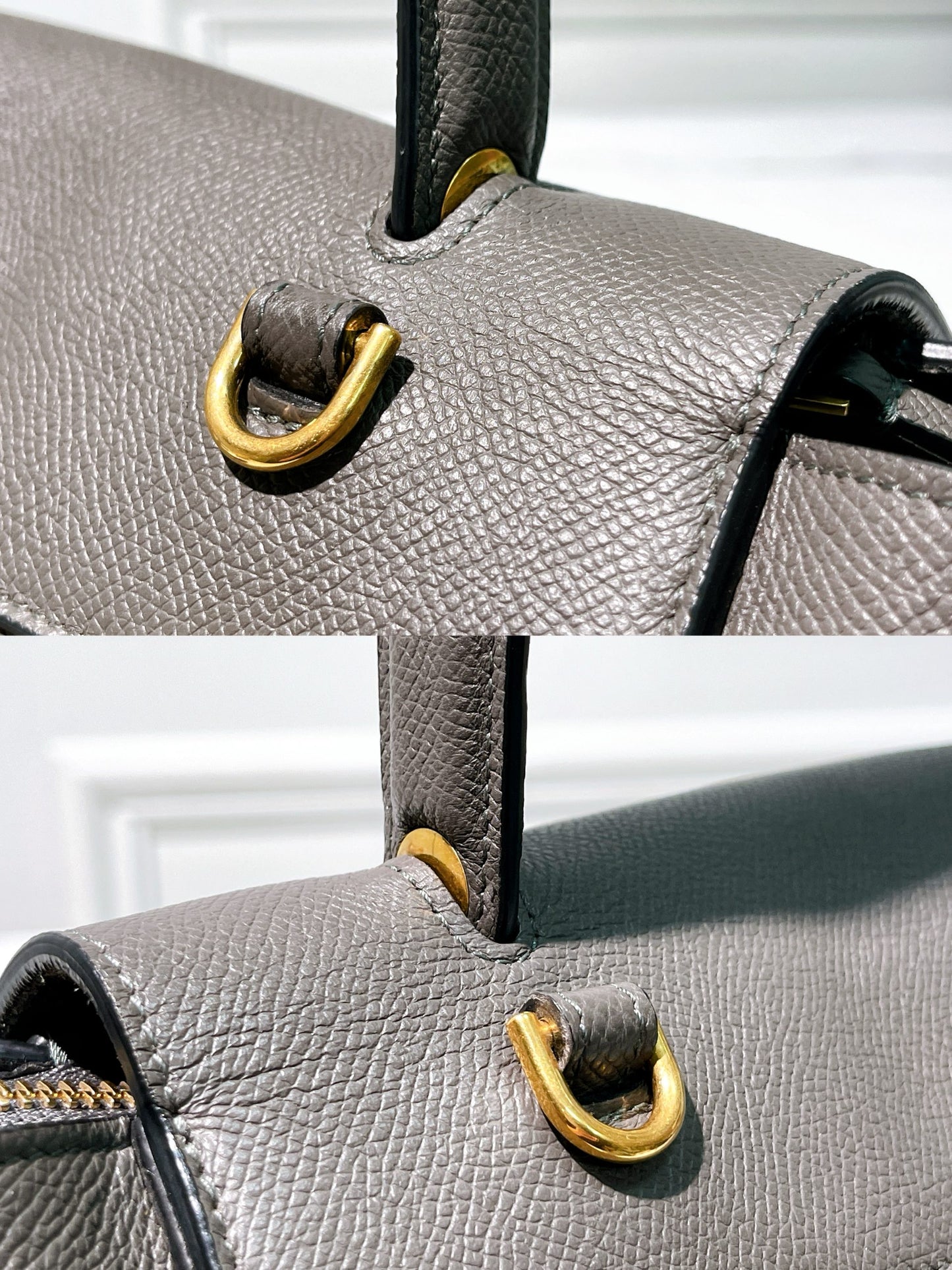 CELINE MINI BELT BAG, Grey/Gold
