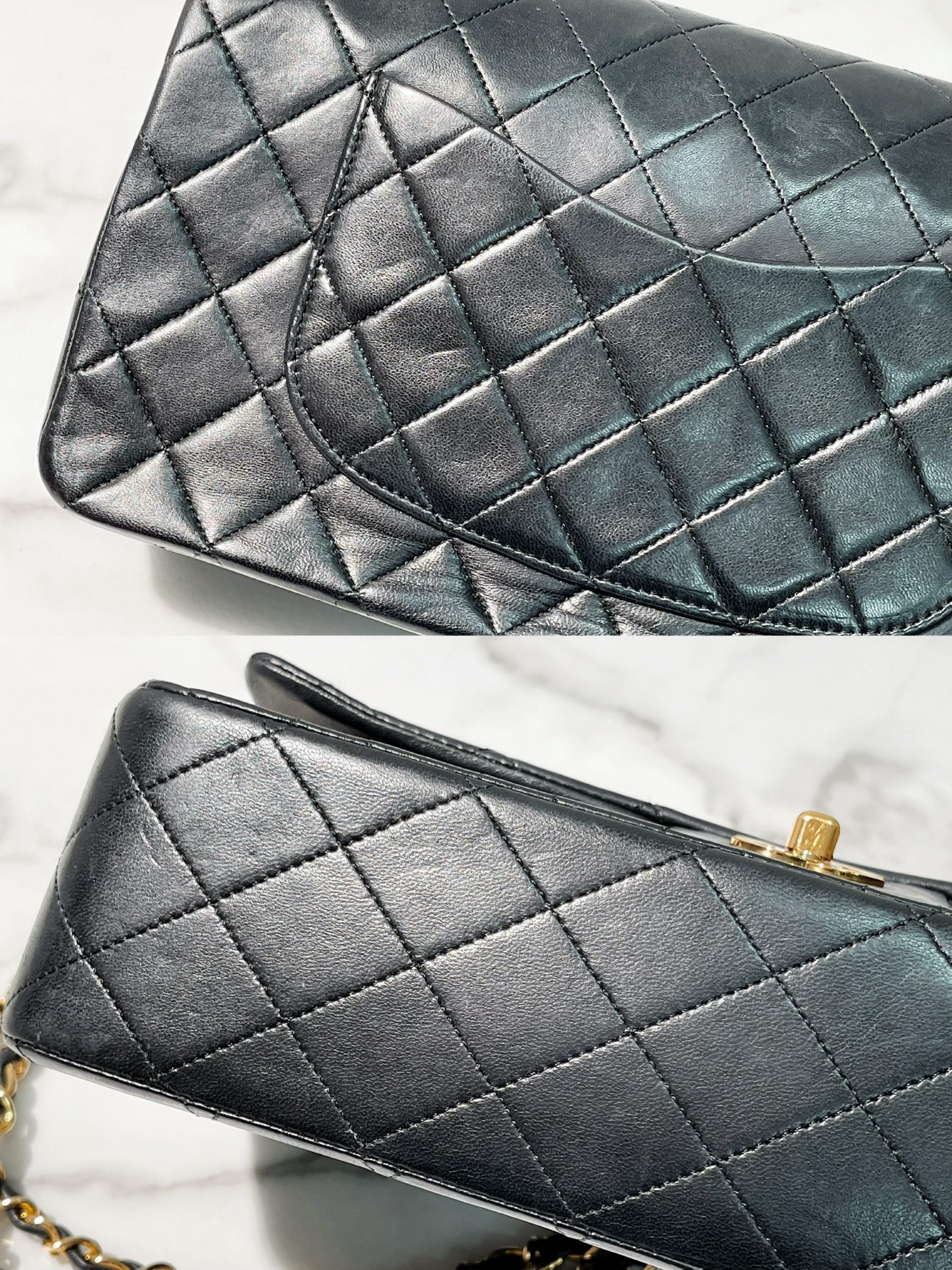 CHANEL VINTAGE CLASSIC FLAP, Black/Gold