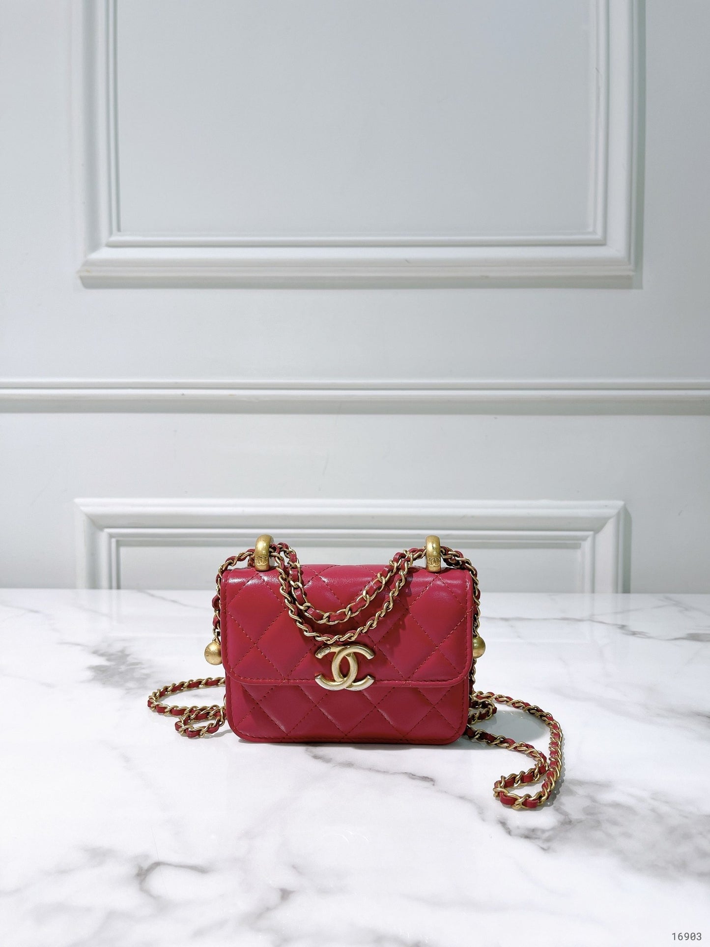 CHANEL MINI WOC, Pink/Gold
