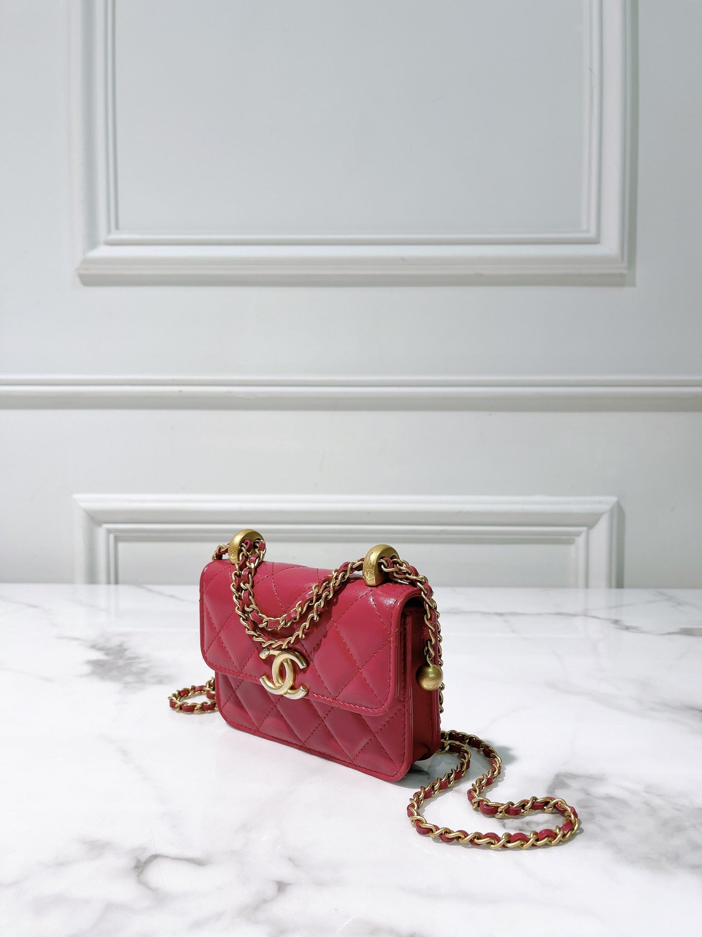 CHANEL MINI WOC, Pink/Gold