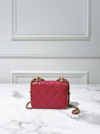CHANEL MINI WOC, Pink/Gold