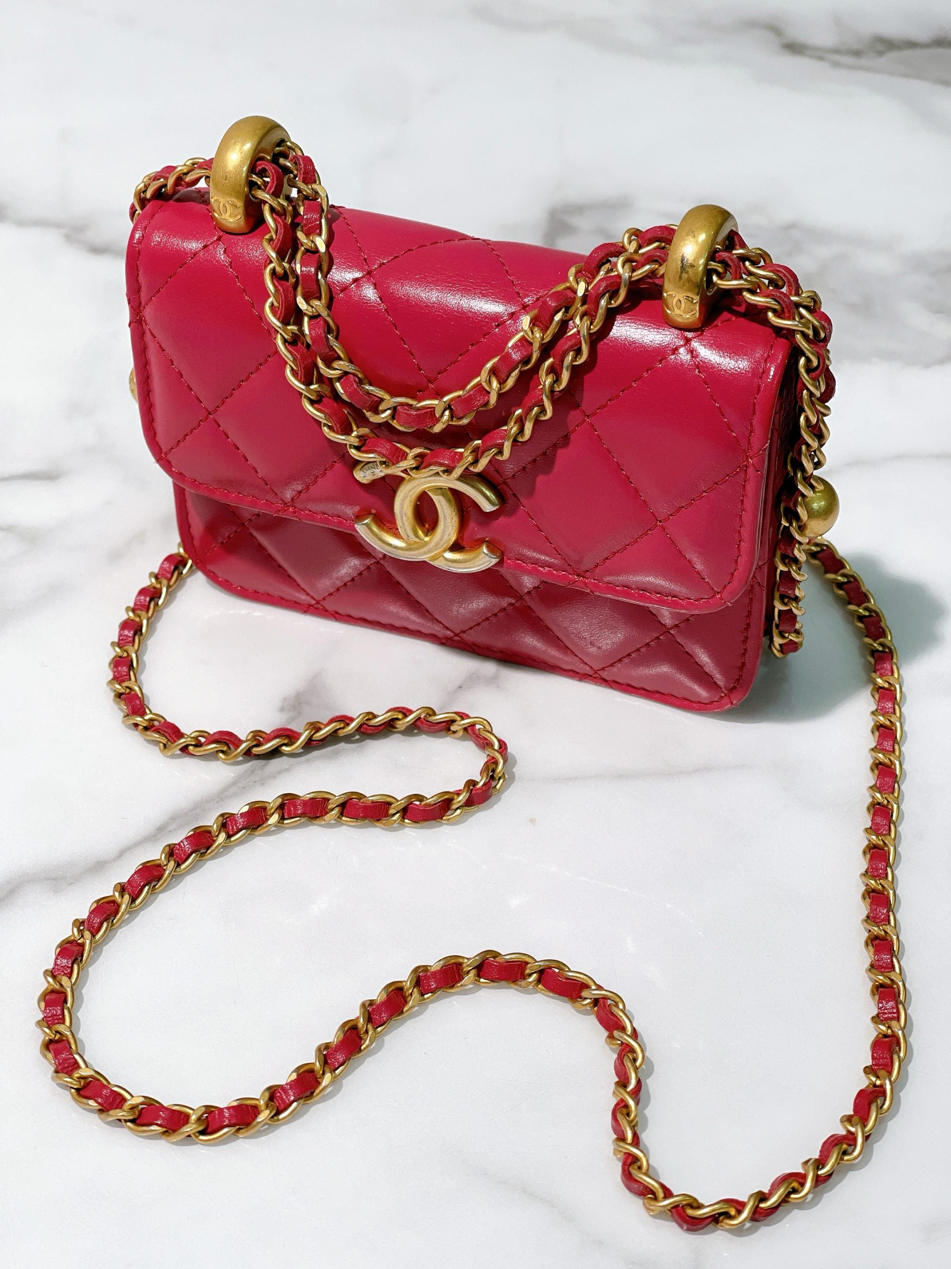 CHANEL MINI WOC, Pink/Gold