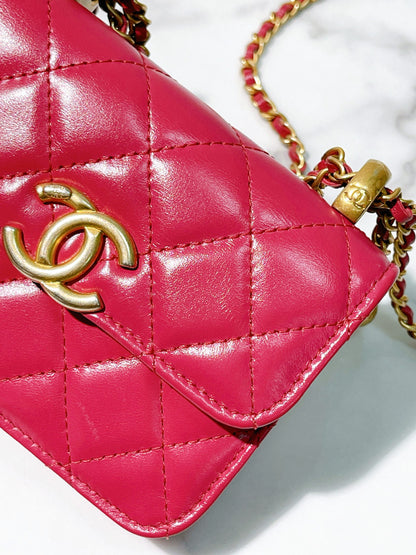 CHANEL MINI WOC, Pink/Gold