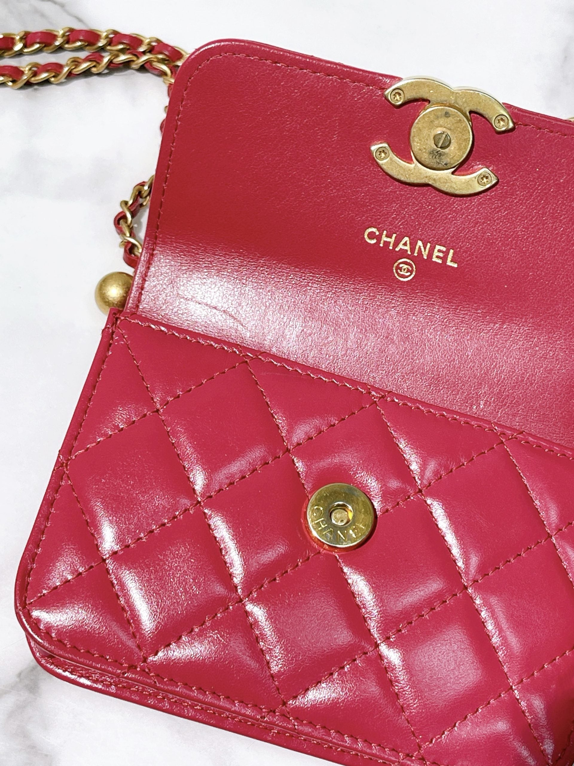 CHANEL MINI WOC, Pink/Gold