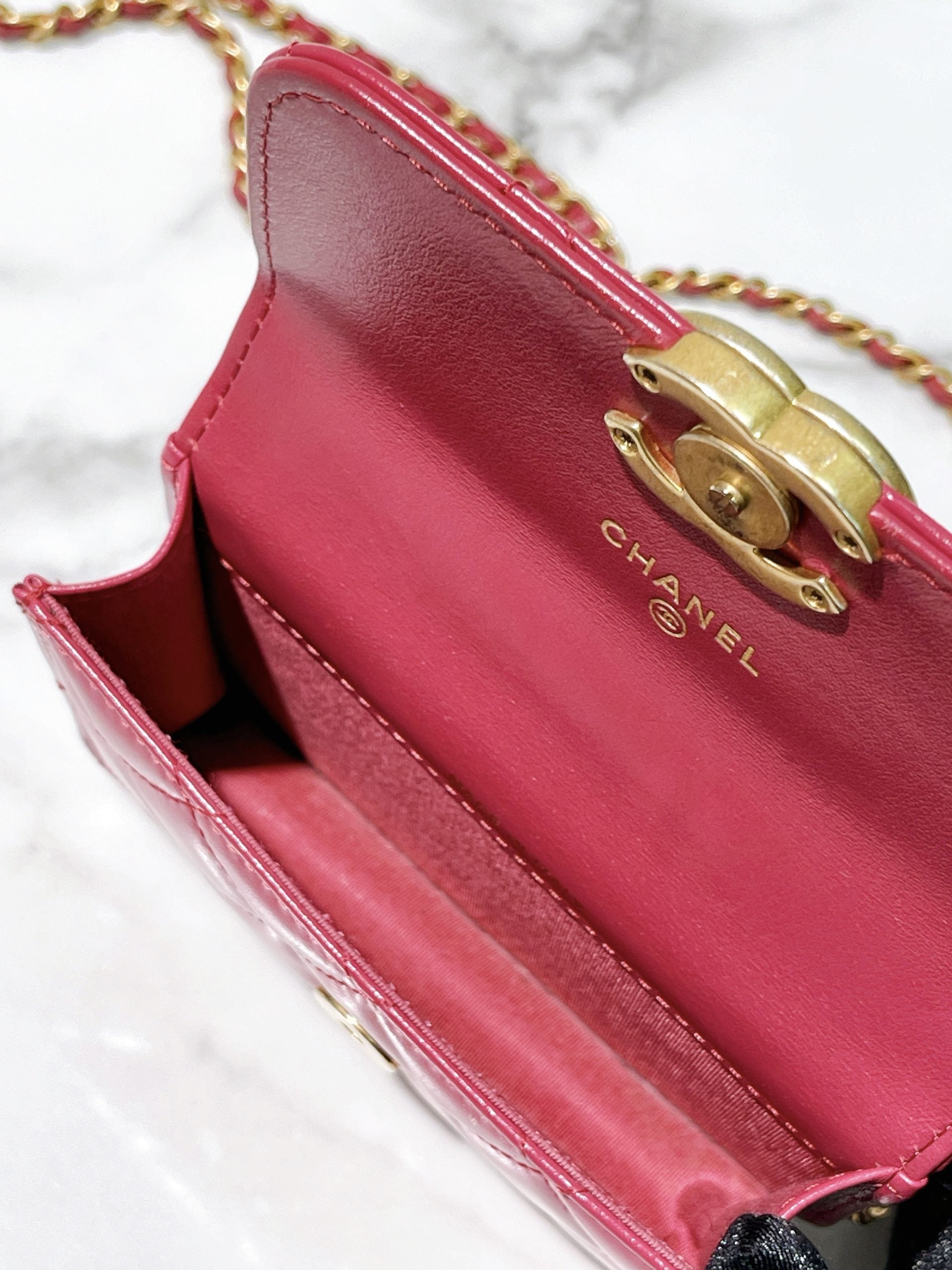 CHANEL MINI WOC, Pink/Gold