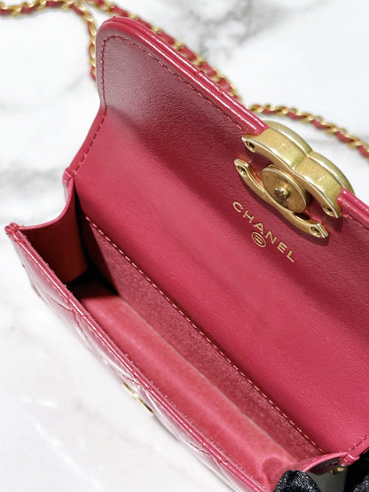 CHANEL MINI WOC, Pink/Gold