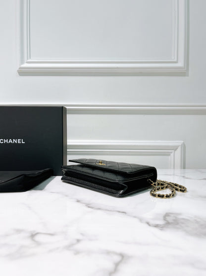 CHANEL CLASSIC WOC, Black/Gold