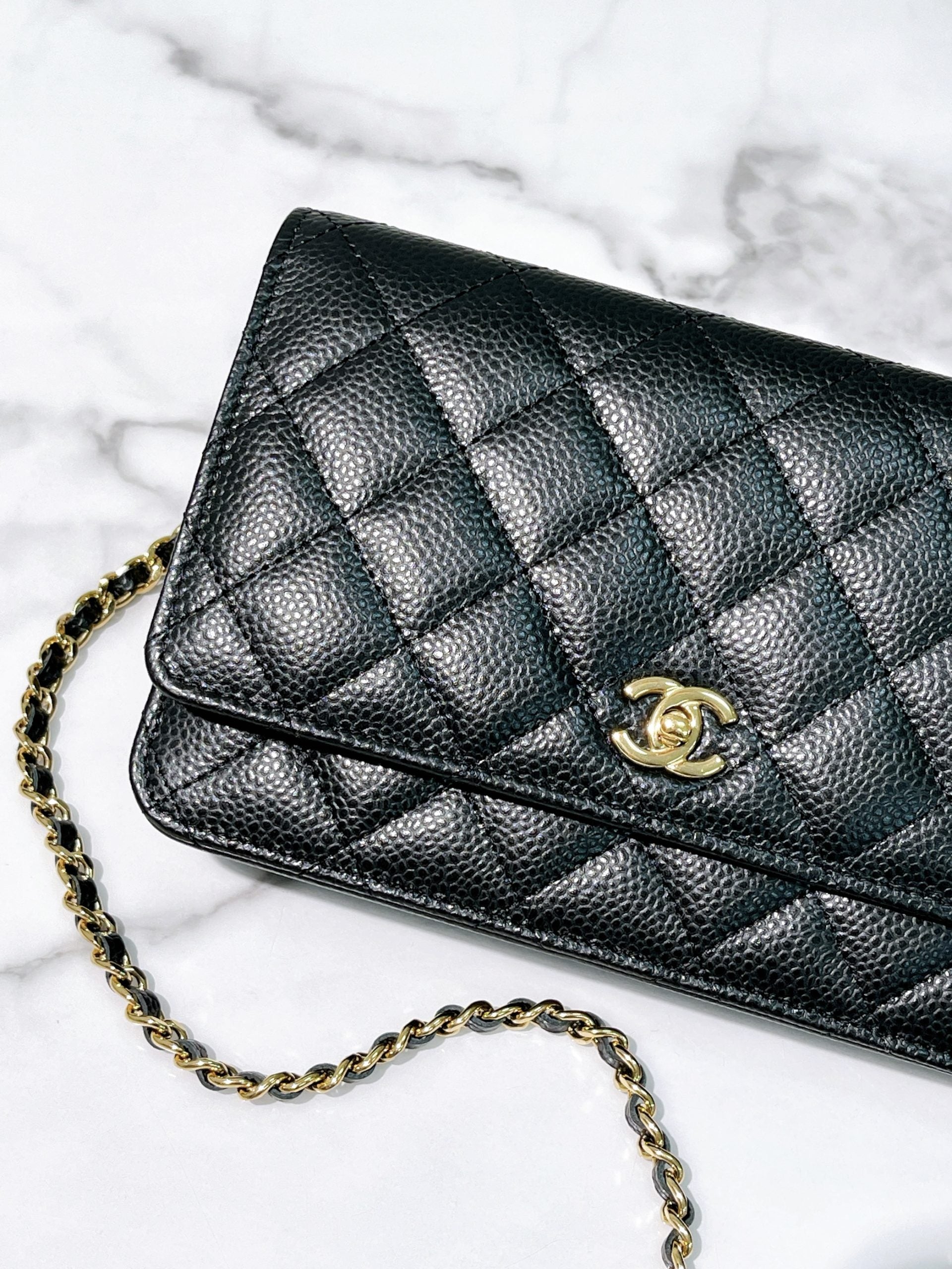 CHANEL CLASSIC WOC, Black/Gold