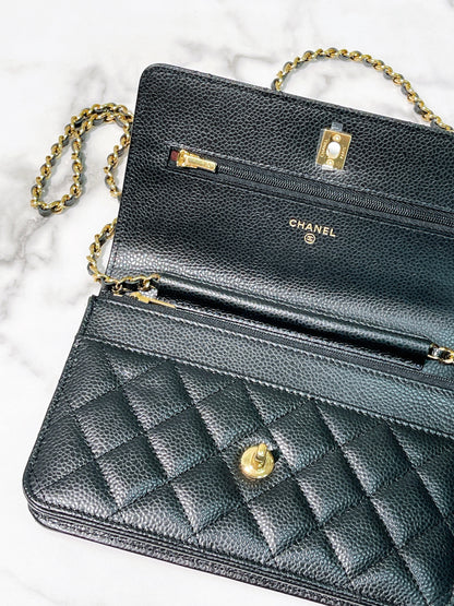 CHANEL CLASSIC WOC, Black/Gold