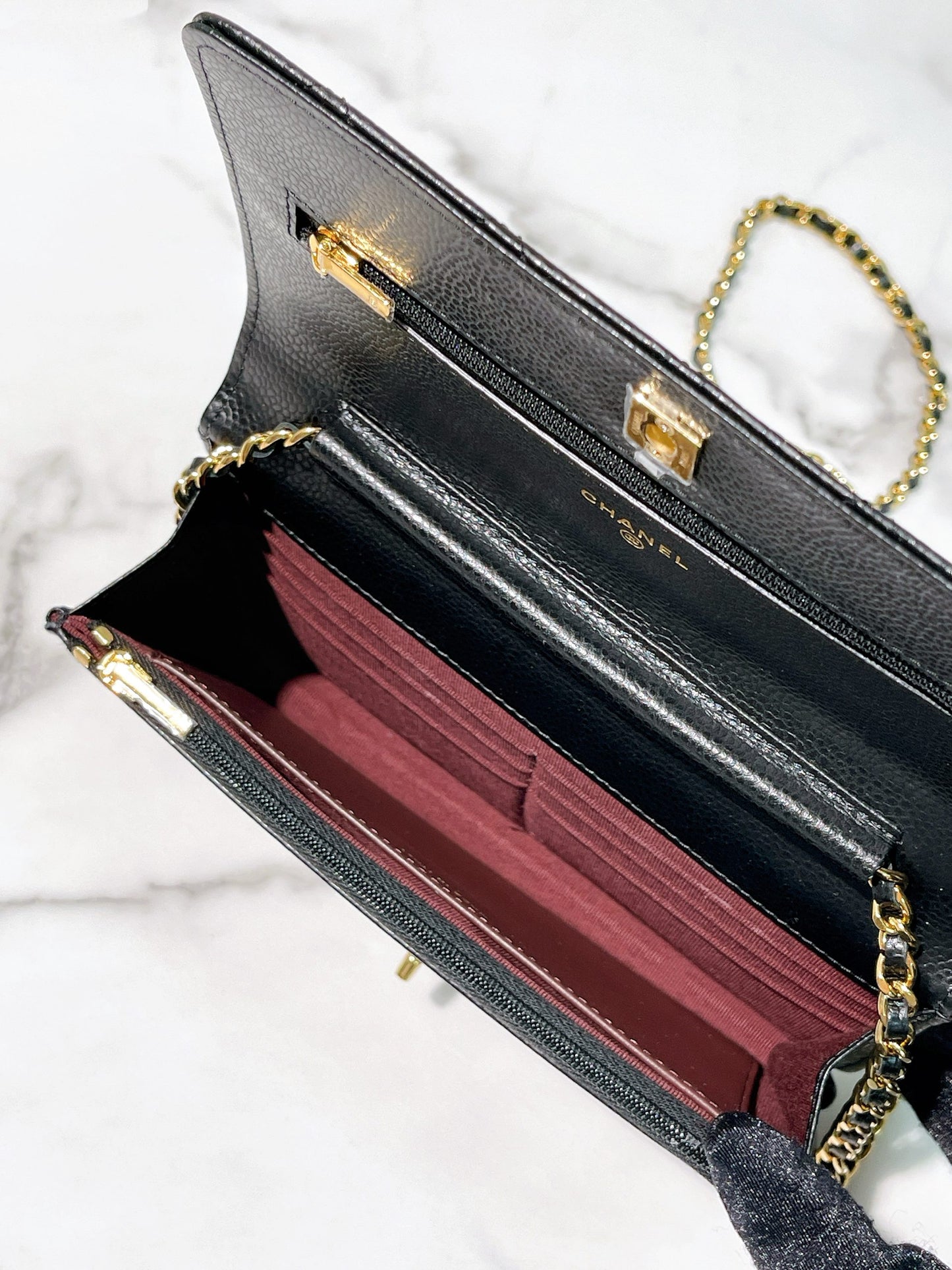 CHANEL CLASSIC WOC, Black/Gold