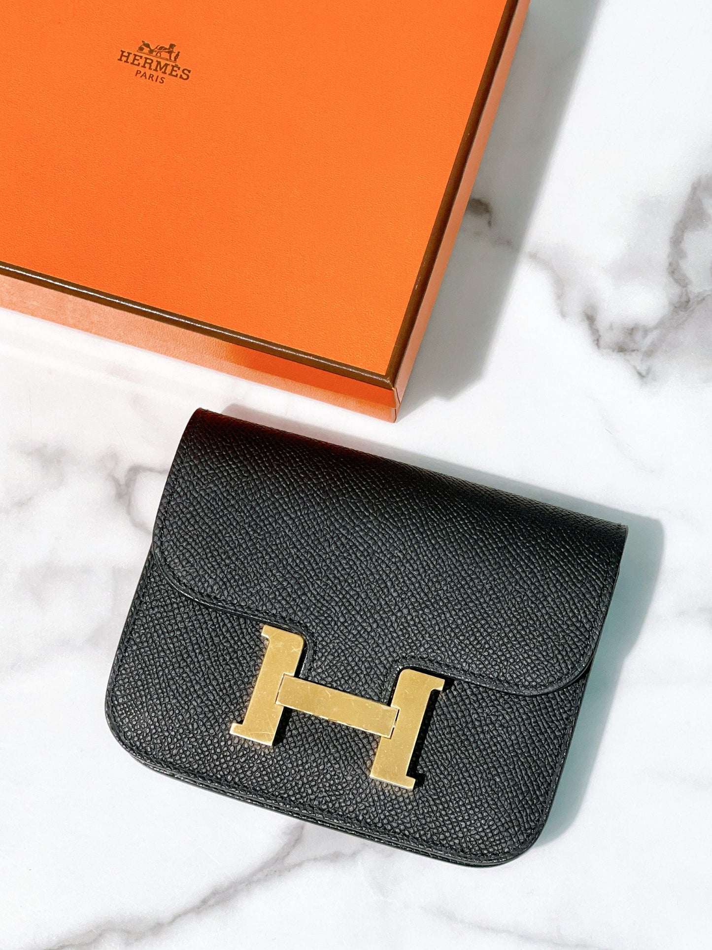 HERMES CONSTANCE SLIM, Noir/Gold