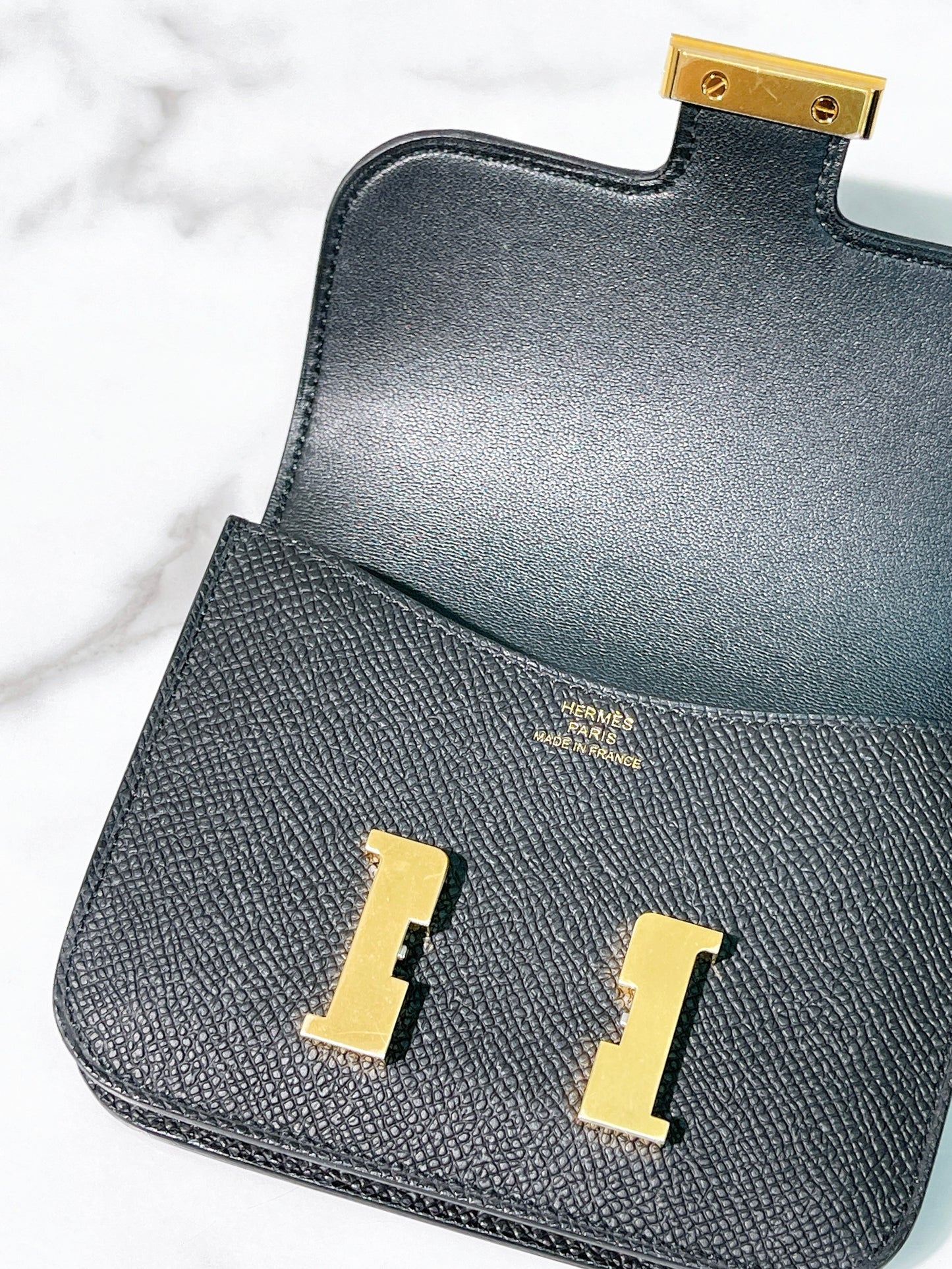 HERMES CONSTANCE SLIM, Noir/Gold