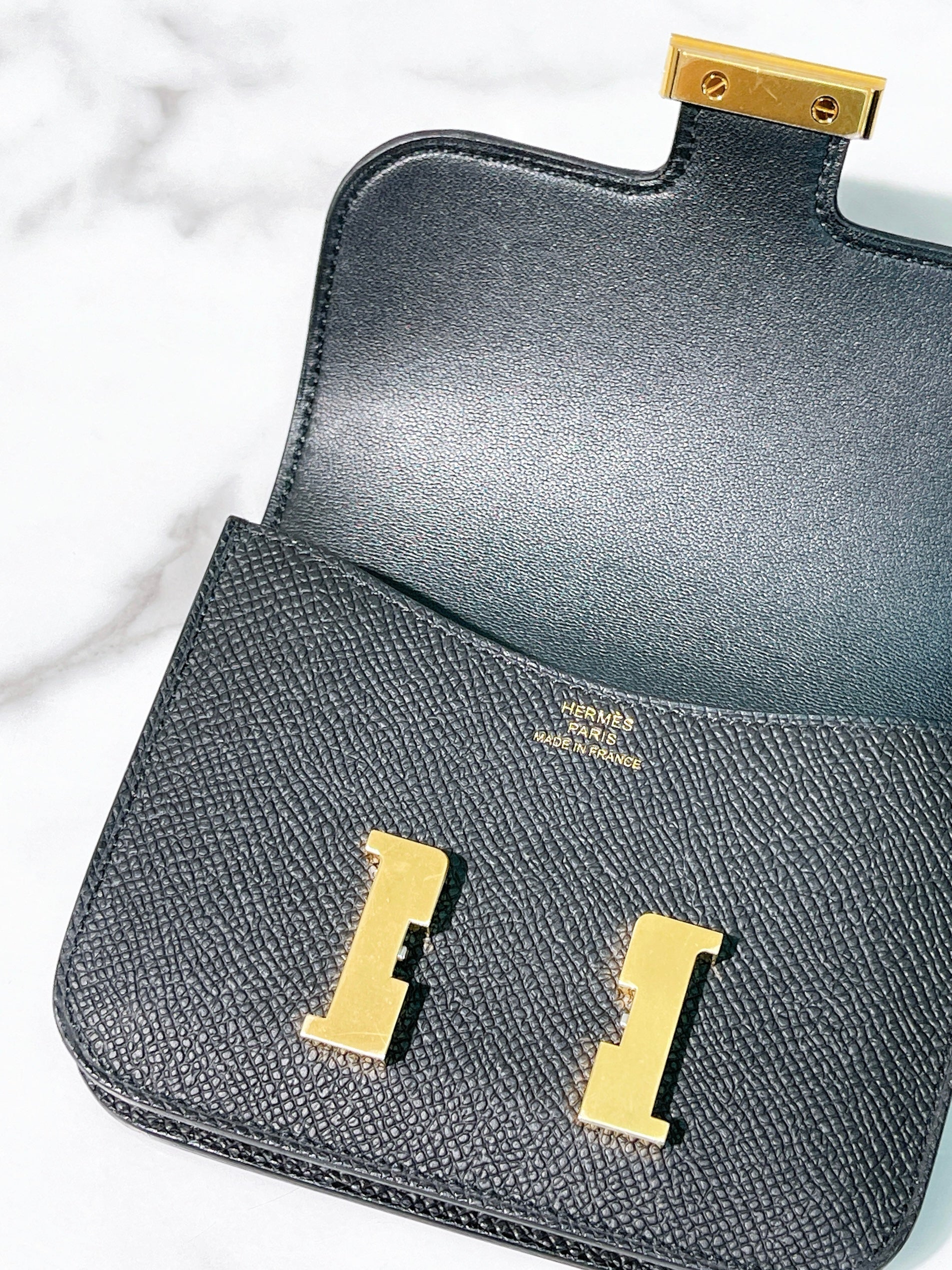 HERMES CONSTANCE SLIM, Noir/Gold