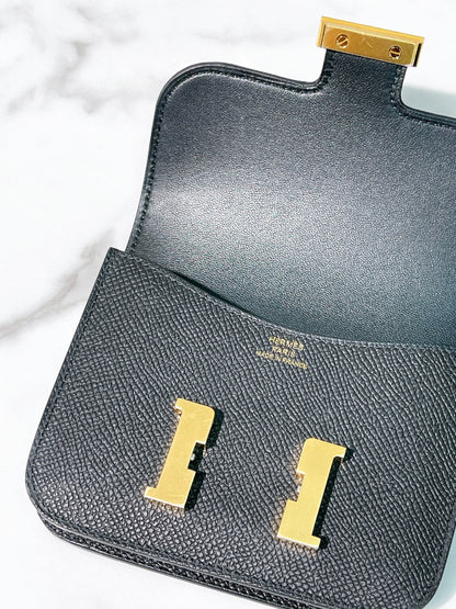 HERMES CONSTANCE SLIM, Noir/Gold