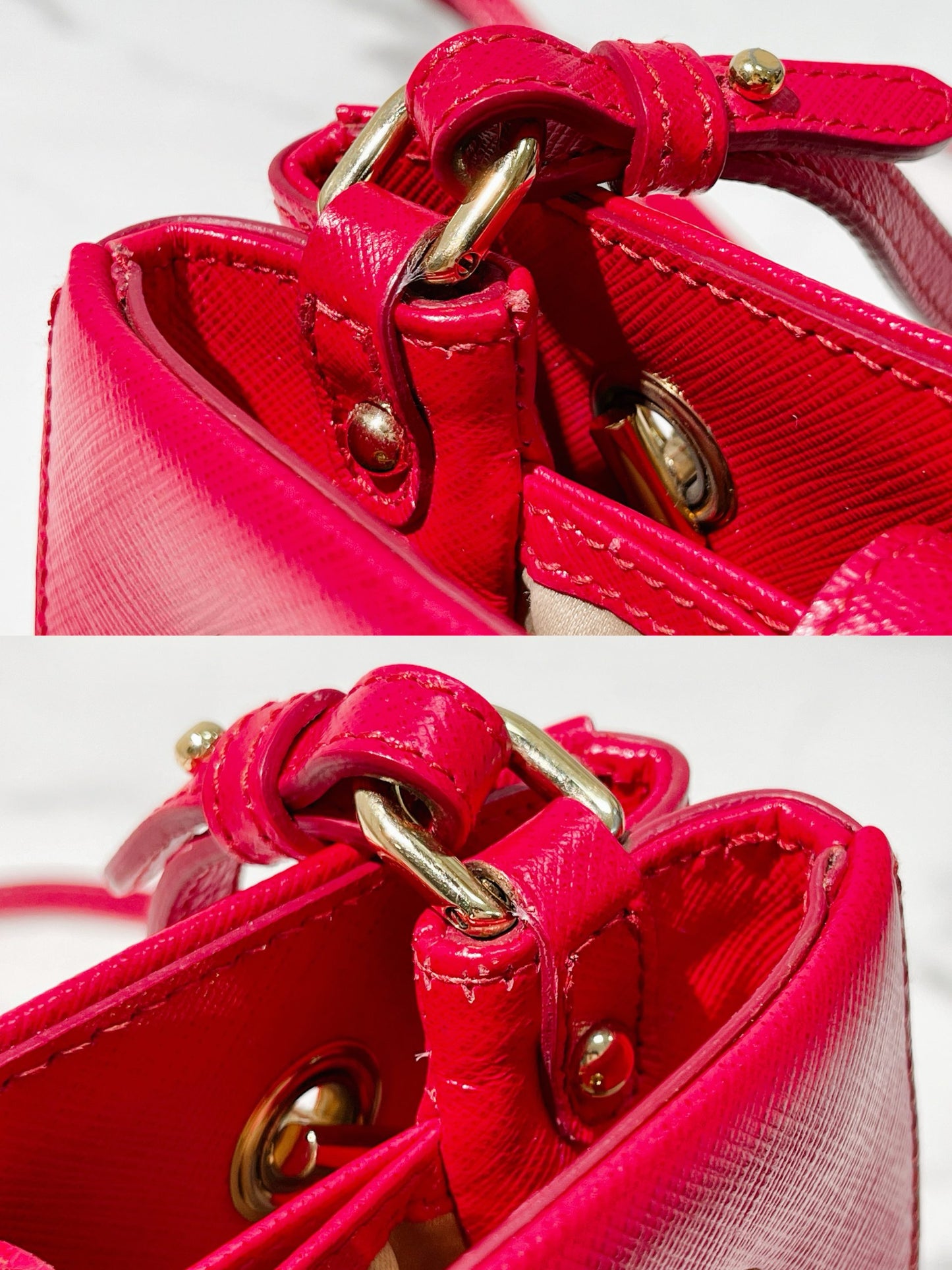 FERRAGAMO SHOULDER BAG, Red/Gold