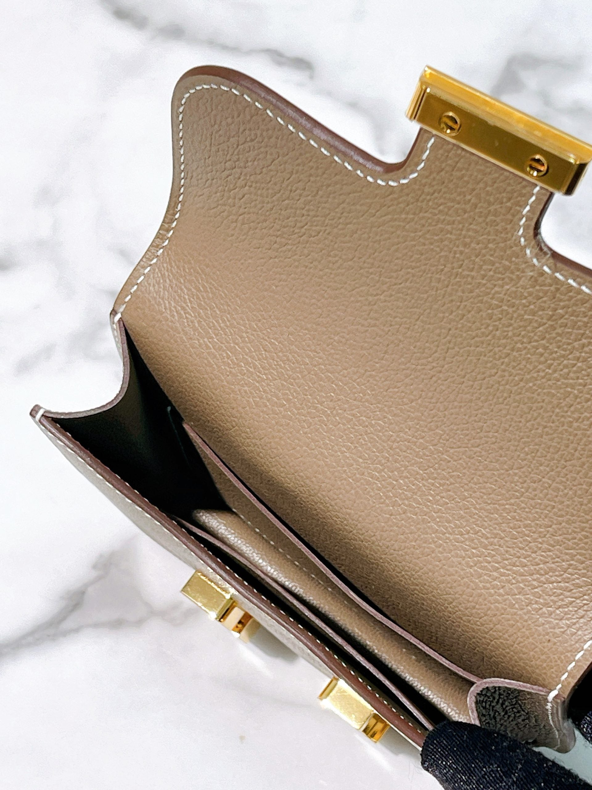 HERMES CONSTANCE SLIM, Etoupe/Gold