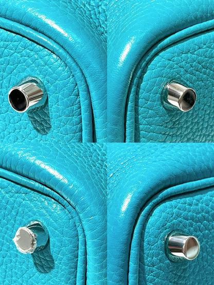 HERMES PICOTIN 18, Bleu Paon/Silver