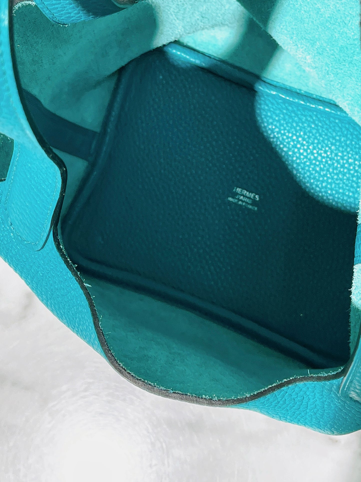 HERMES PICOTIN 18, Bleu Paon/Silver