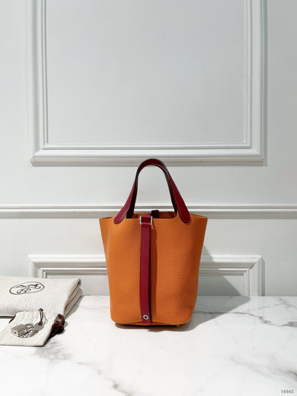 HERMES PICOTIN 18, Feu/Rouge H/Silver