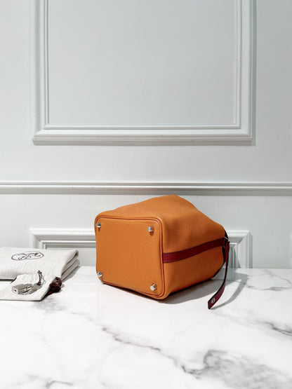 HERMES PICOTIN 18, Feu/Rouge H/Silver