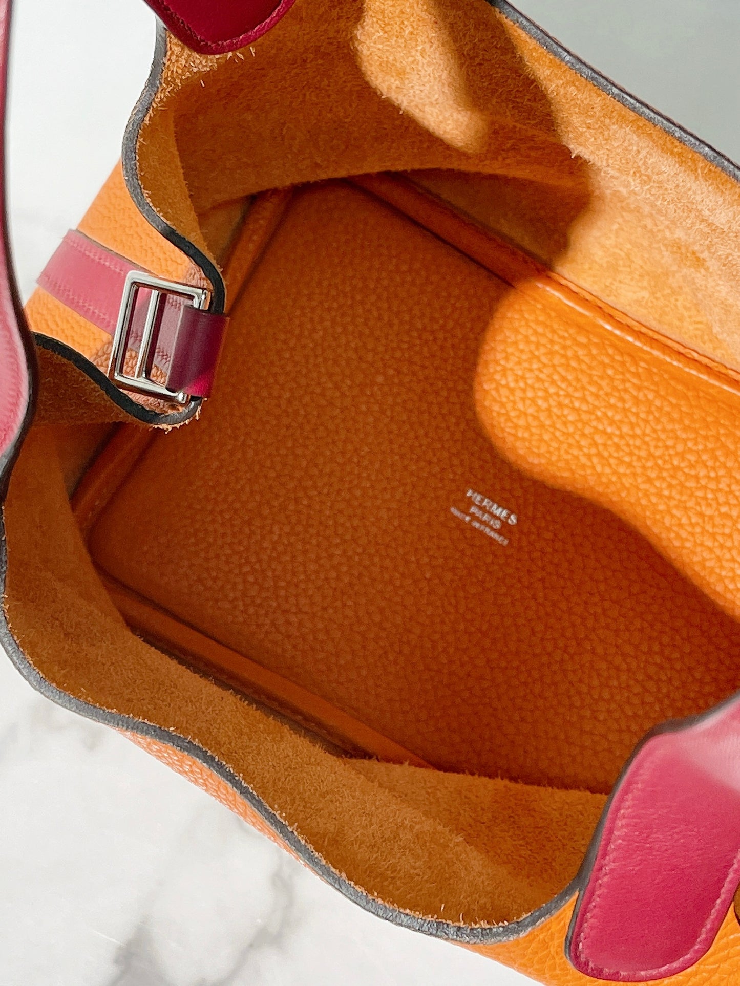 HERMES PICOTIN 18, Feu/Rouge H/Silver