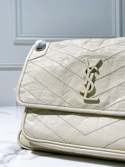 YSL MEDIUM NIKI, White/Silver