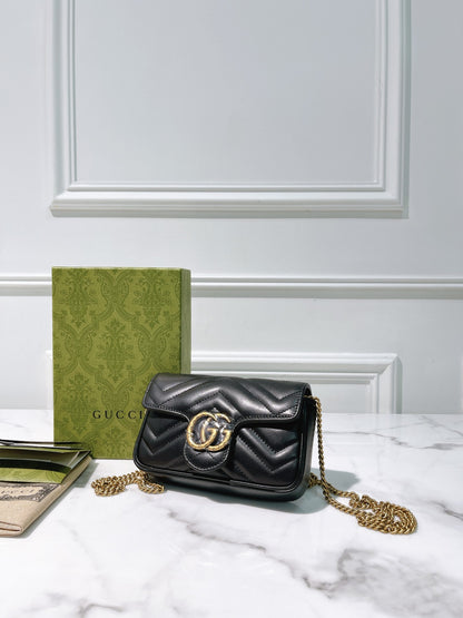 GUCCI SUPERMINI MARMONT, Black/Gold