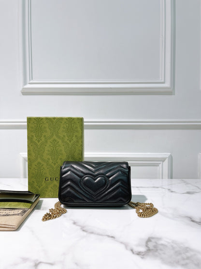 GUCCI SUPERMINI MARMONT, Black/Gold