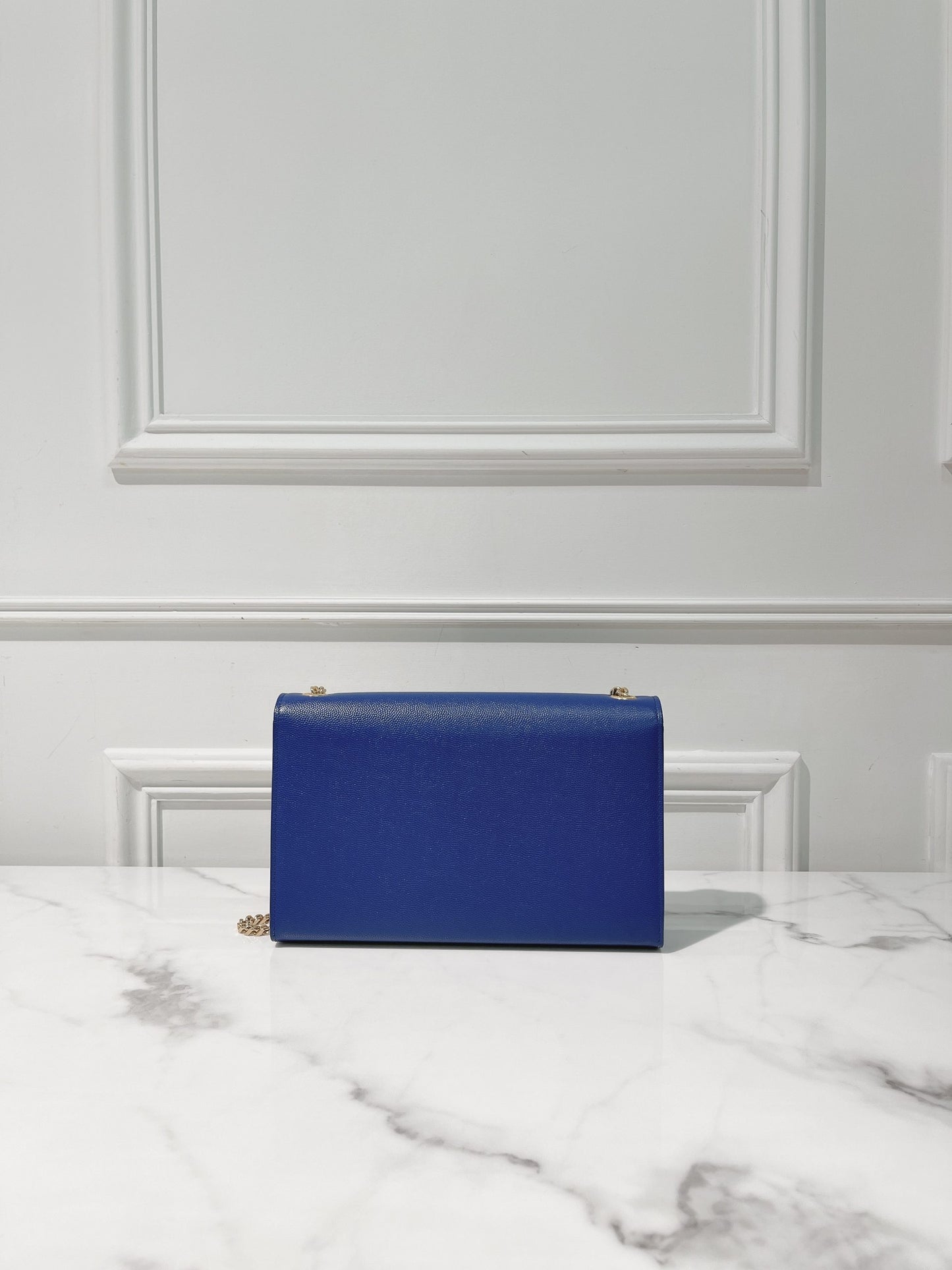 YSL ENVELOPE BAG, Blue/Gold