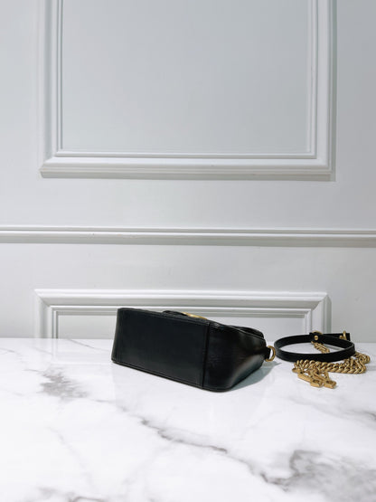 GUCCI MARMONT TOP HANDLE BAG, Black/Gold