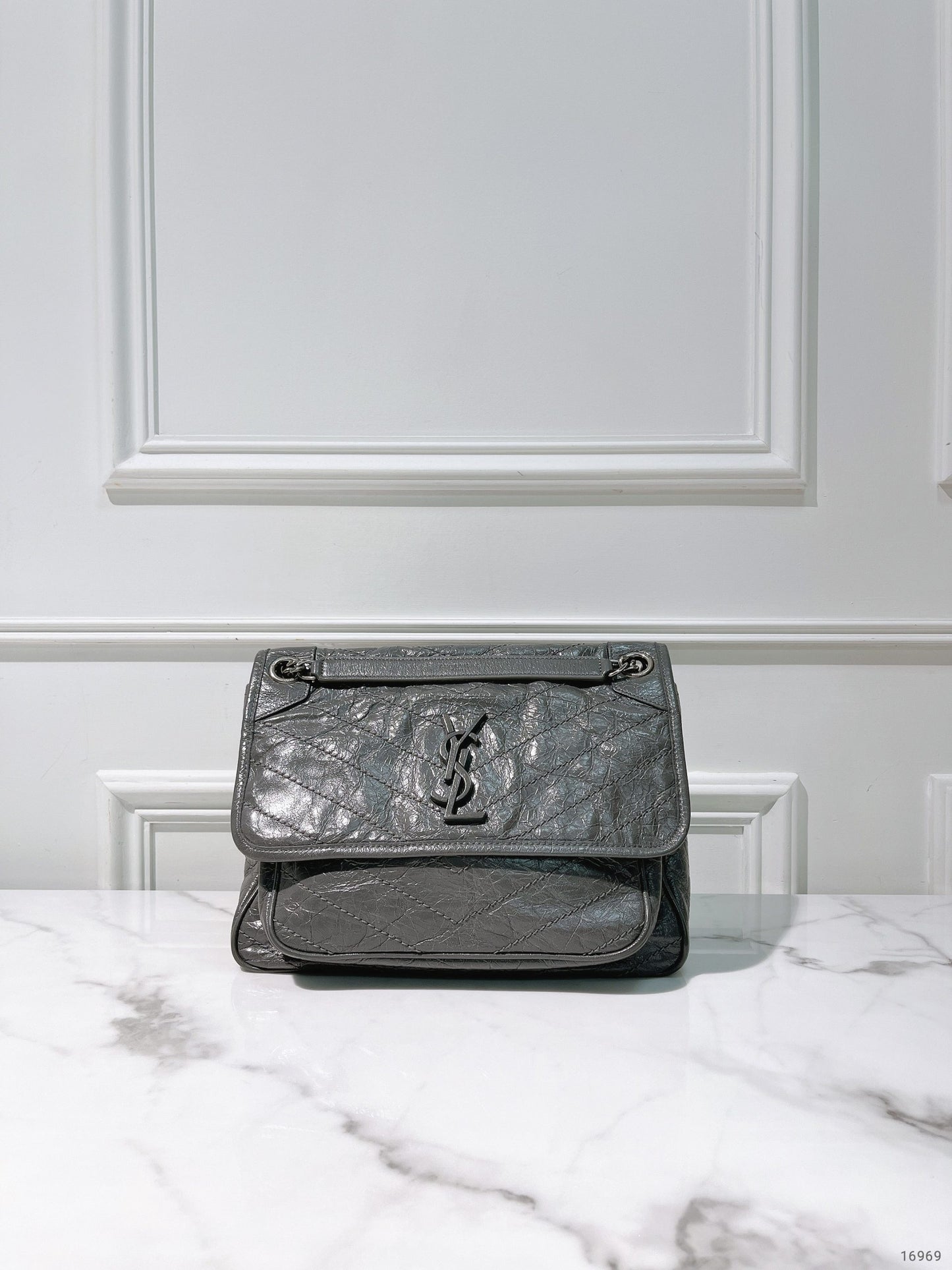 YSL NIKI, Gray/Silver