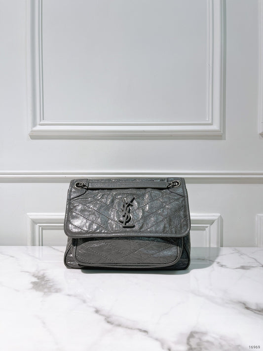 YSL NIKI, Gray/Silver
