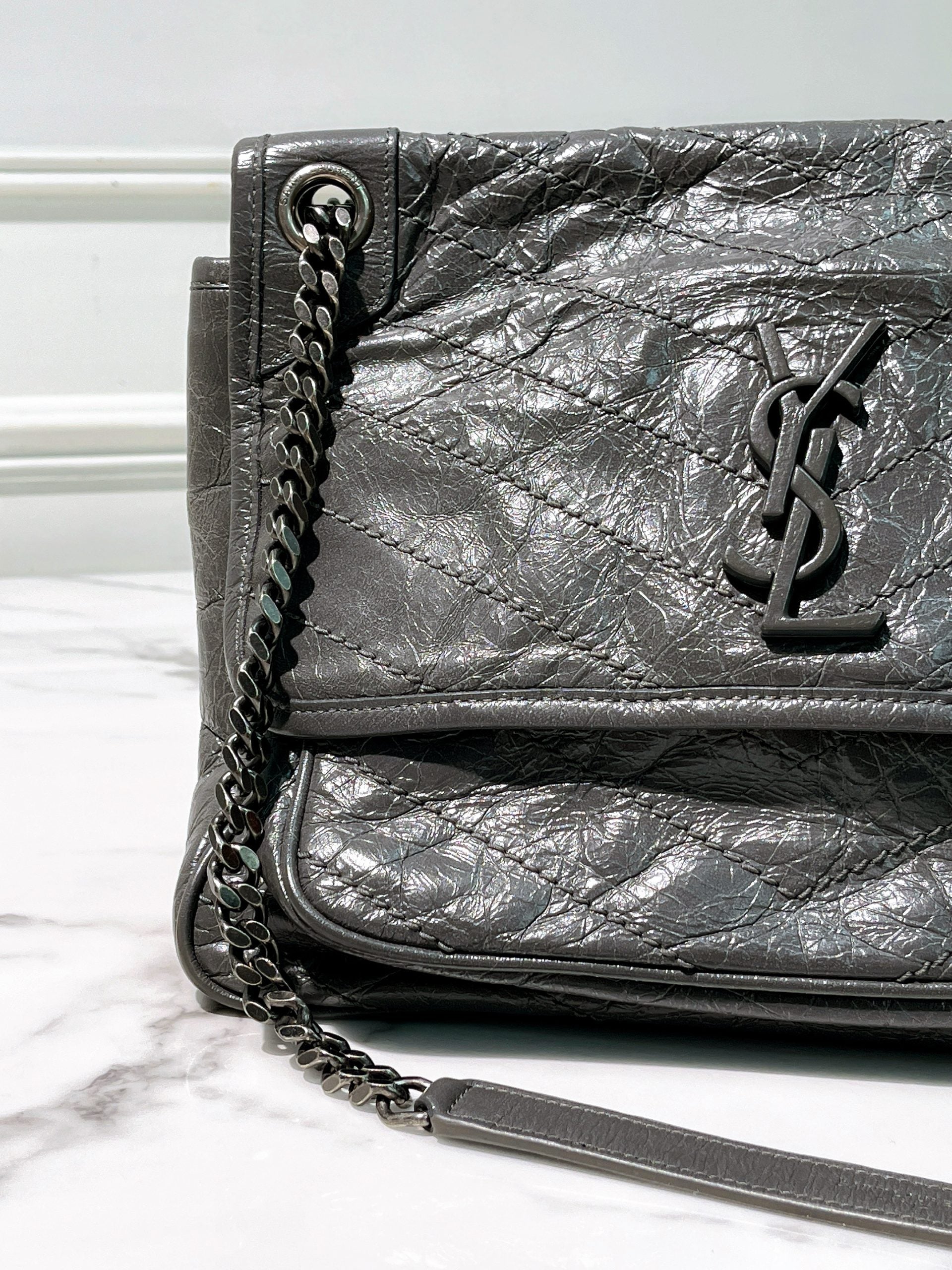 YSL NIKI, Gray/Silver