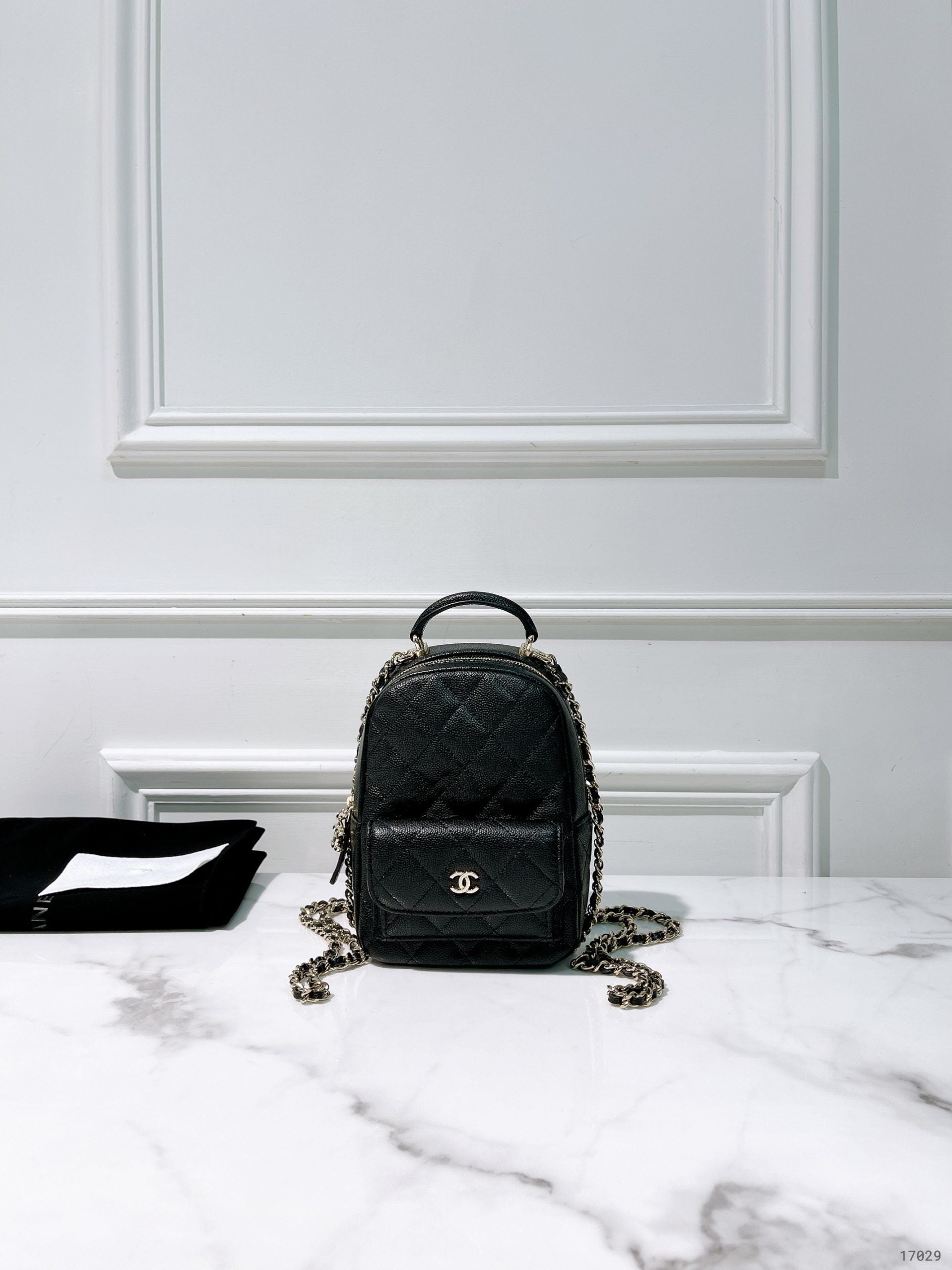 CHANEL 24C MINI BACKPACK, Black/Gold