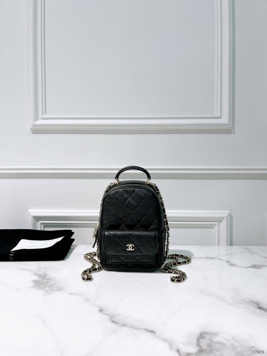 CHANEL 24C MINI BACKPACK, Black/Gold
