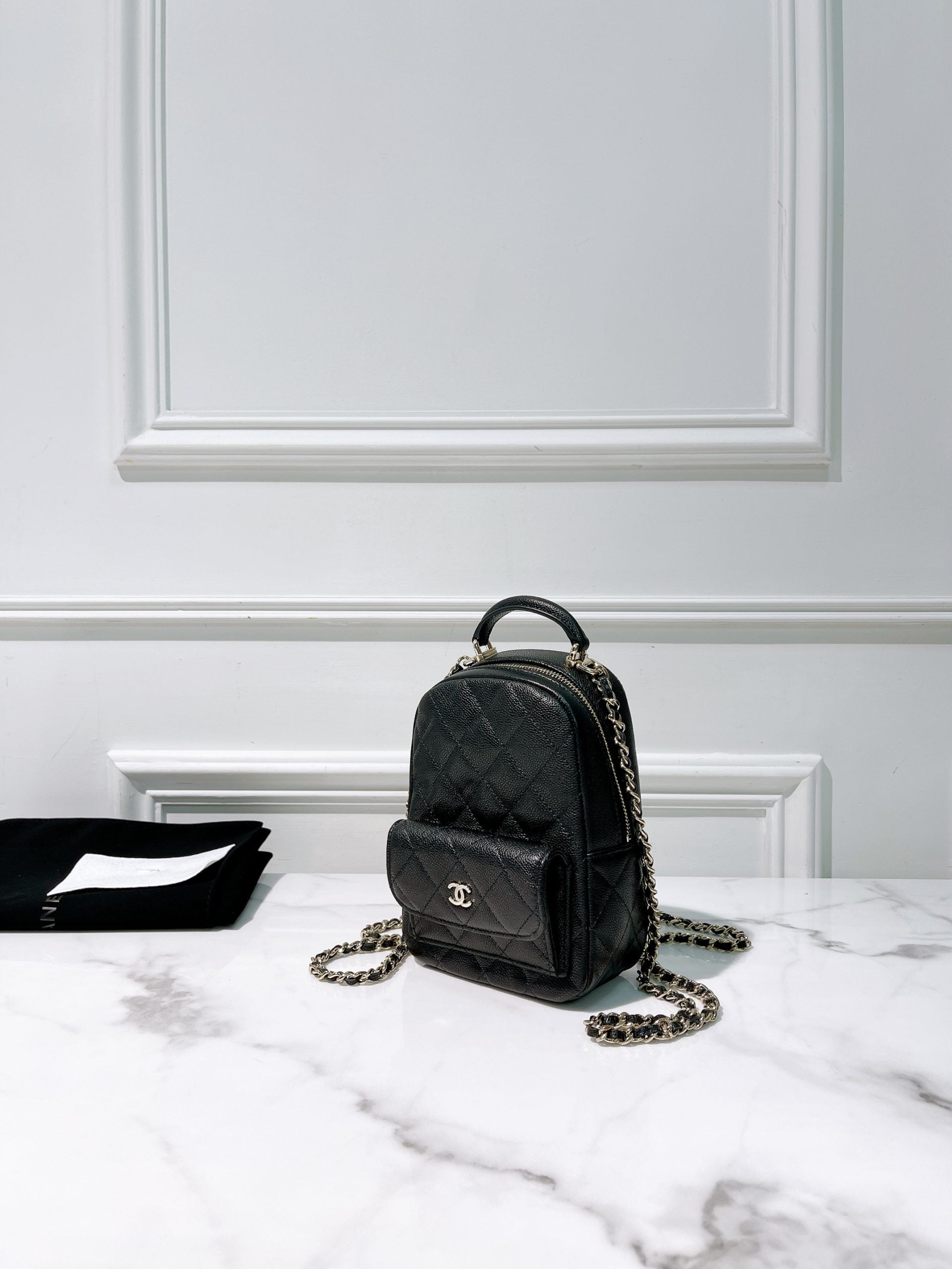 CHANEL 24C MINI BACKPACK, Black/Gold