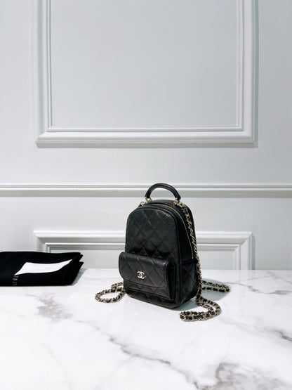 CHANEL 24C MINI BACKPACK, Black/Gold