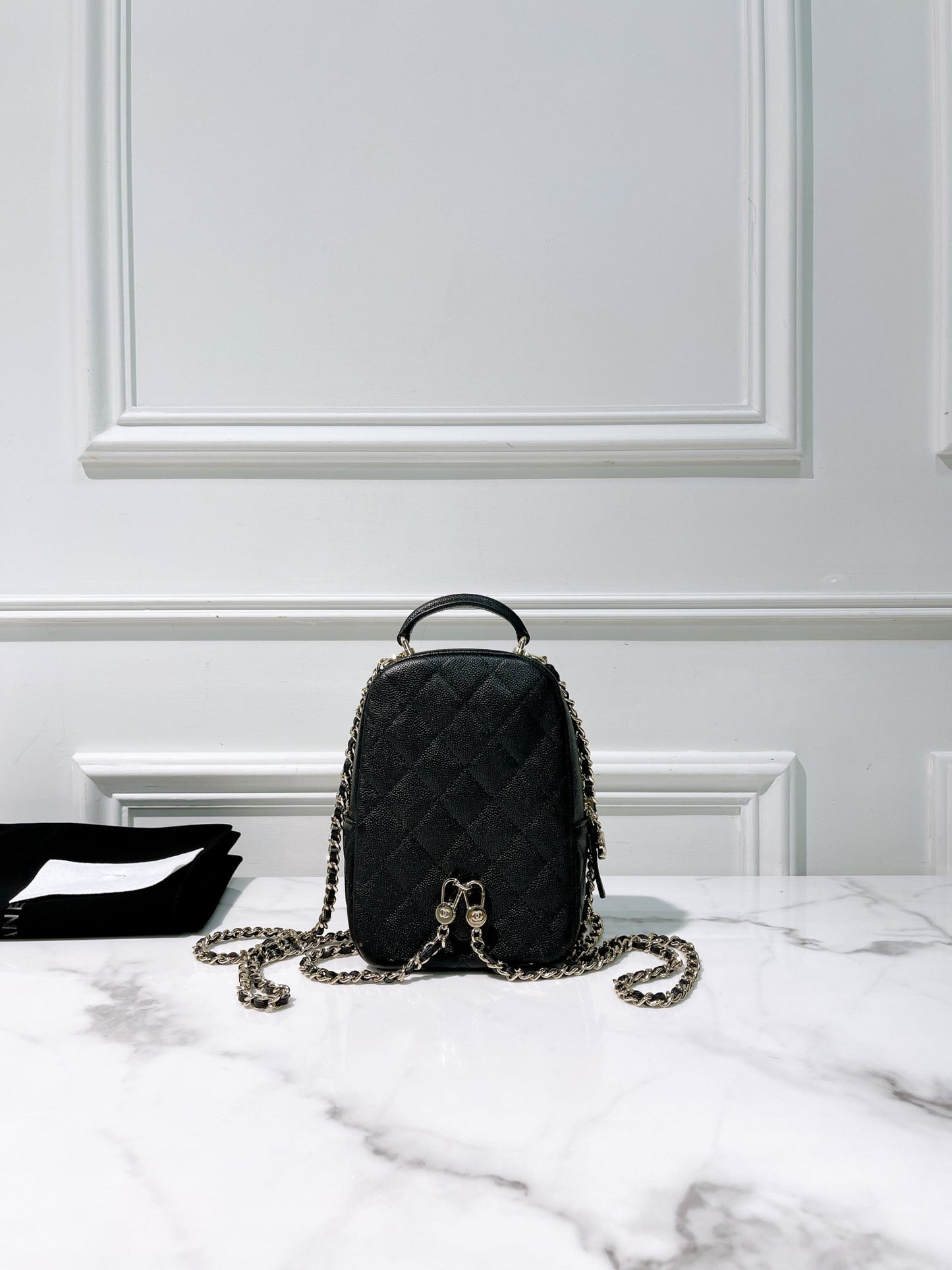 CHANEL 24C MINI BACKPACK, Black/Gold