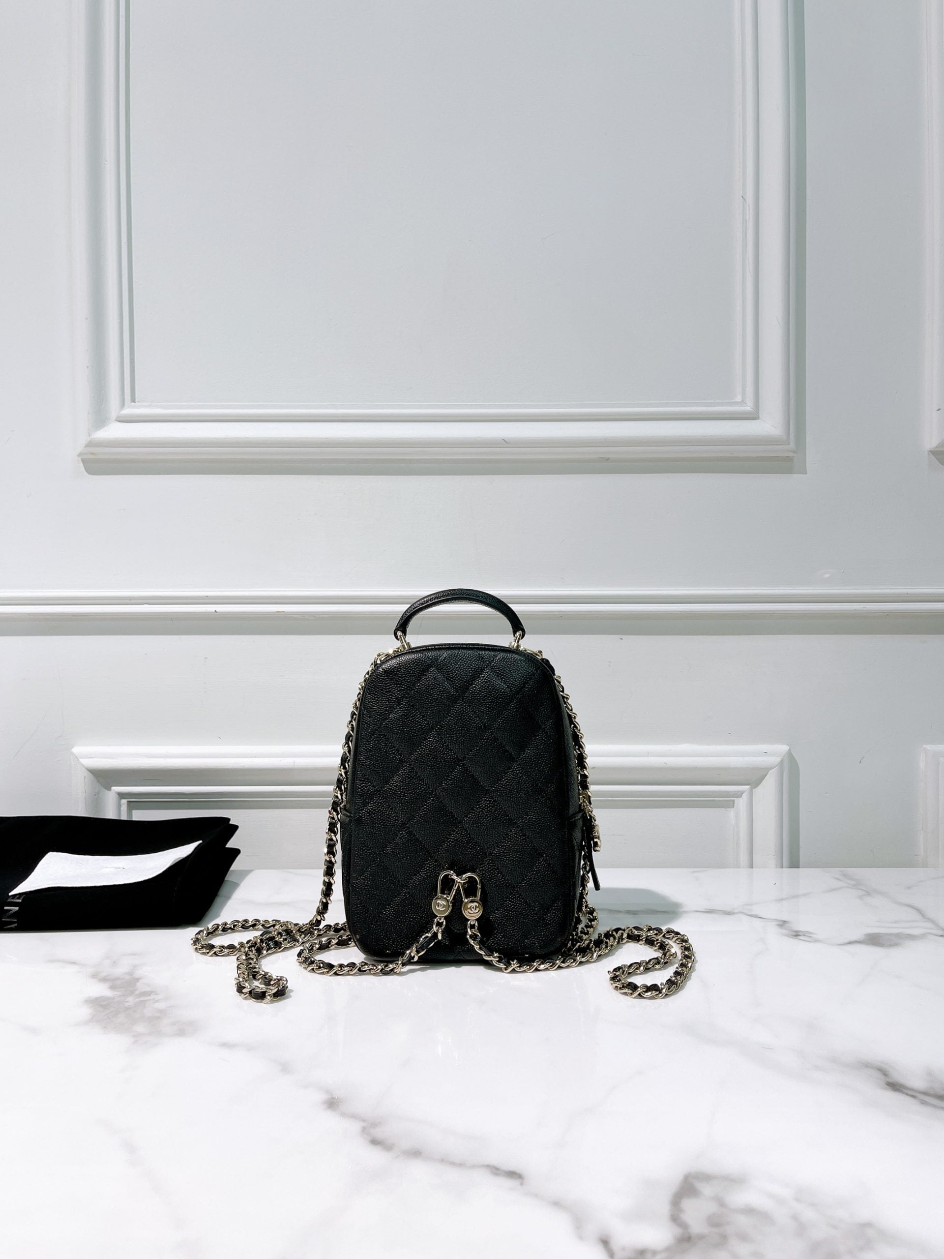 CHANEL 24C MINI BACKPACK, Black/Gold
