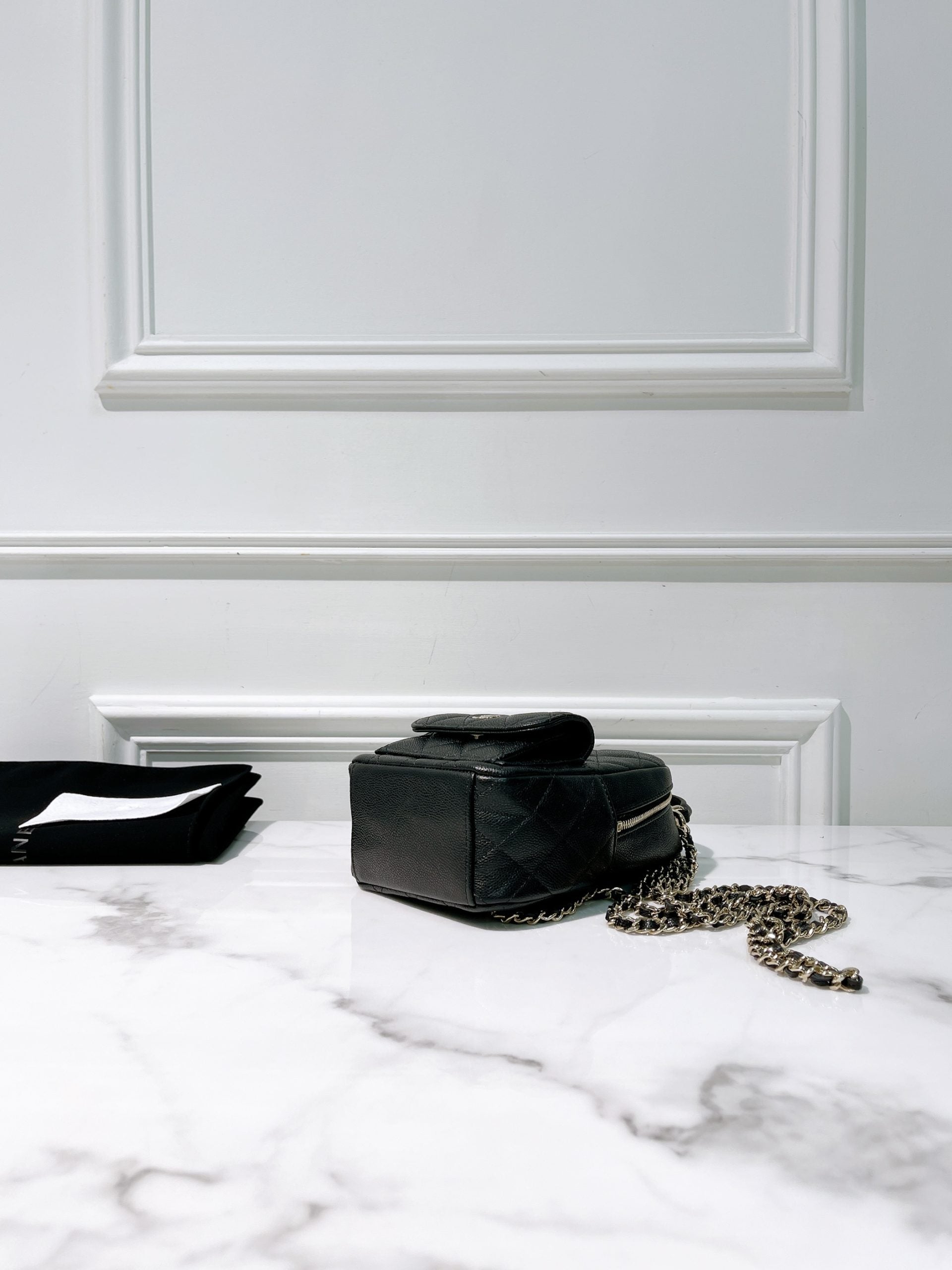 CHANEL 24C MINI BACKPACK, Black/Gold