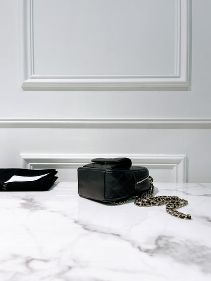 CHANEL 24C MINI BACKPACK, Black/Gold