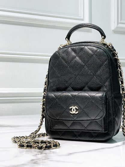 CHANEL 24C MINI BACKPACK, Black/Gold