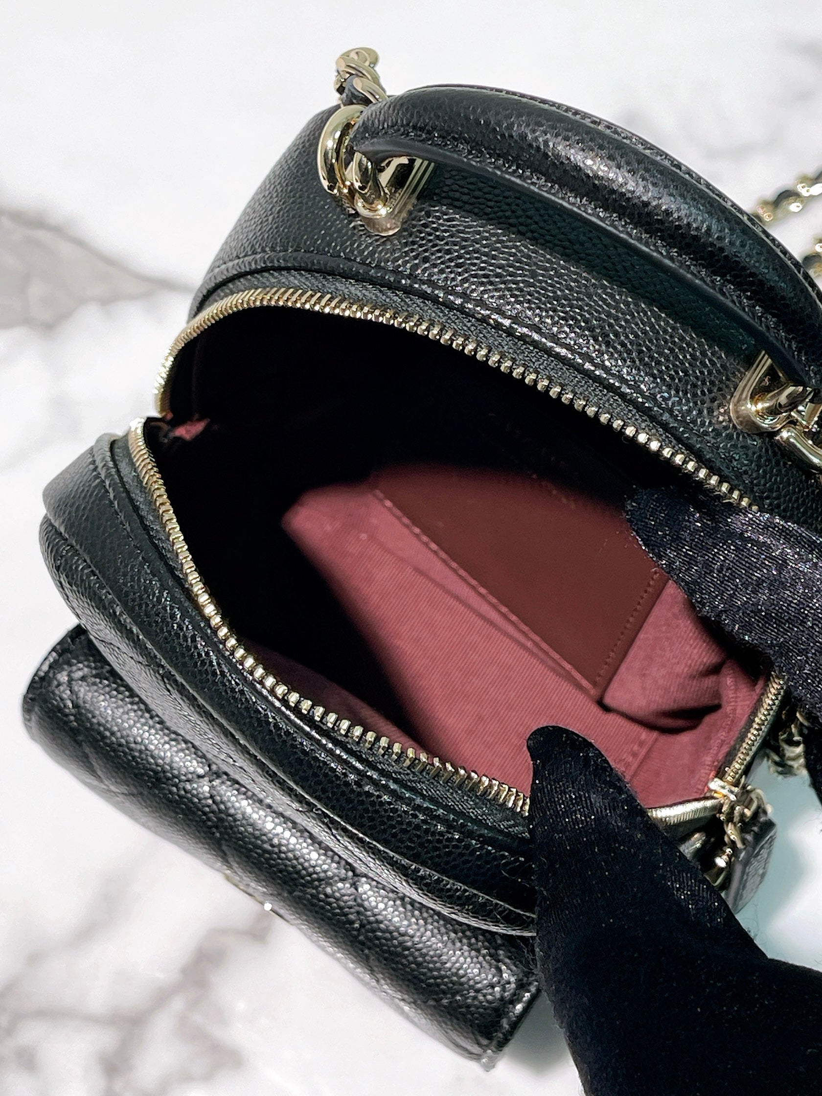 CHANEL 24C MINI BACKPACK, Black/Gold