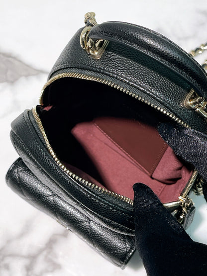 CHANEL 24C MINI BACKPACK, Black/Gold