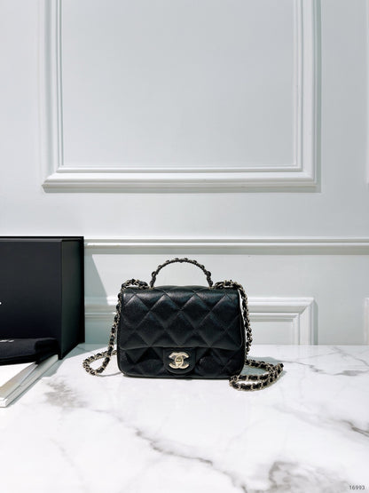 CHANEL 25P MINI HANDLE, Black/Gold