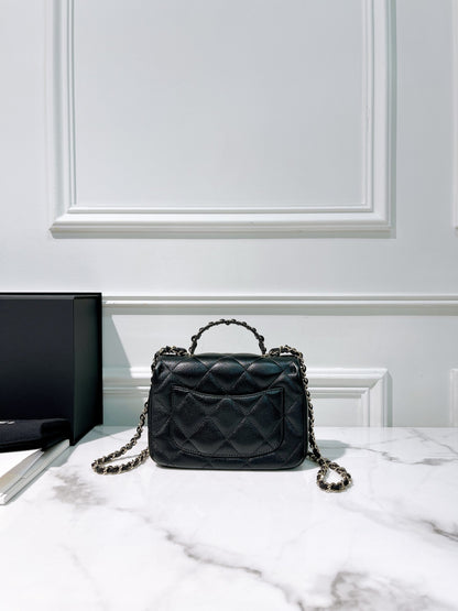 CHANEL 25P MINI HANDLE, Black/Gold